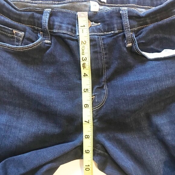FRAME Le Skinny De Jeanne Crop Dark Wash Blue Denim Jeans Womens 28 - Picture 10 of 10
